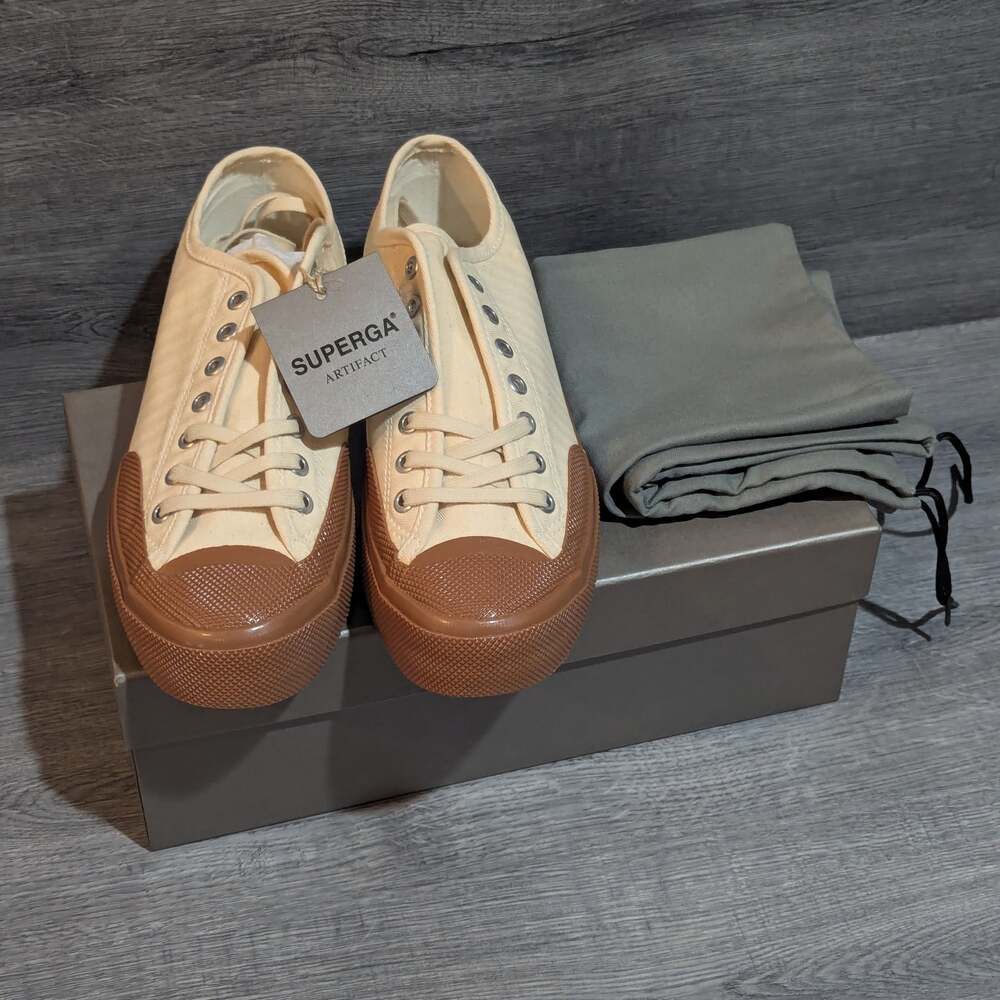 Superga Artifact 2432 Twisted Herringbone 8 Men's Sneakers Off White Amber